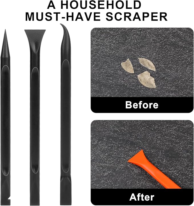 Carbon Fiber Plastic Scraper, 9 PCS Small Scraper Tool Plastic Scraper Tool Multi-Purpose Scraper Pen-Shaped Scraper Tool Non-Scratch Cleaning Tool for Tight Spaces, Kitchen, Crevices, Food, Paint