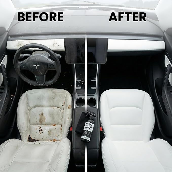 EVEO TESLA Interior Cleaner Kit - (16oz) Tesla Model Y Juniper Accessories & Tesla Model 3 Accessories | Tesla Seat Cleaner, Car Interior Cleaner - Car Leather Cleaning | Tesla Model S 3 X Y 2026