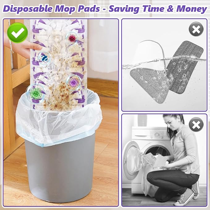 Mop Pad Refills for Swiffer PowerMop: 20 Pcs Disposable Pads | Wet Dry Use, 10-Layer Design, for 13" - 15" spray mops, Tile Hardwood Multi-Surface Floor Cleaning
