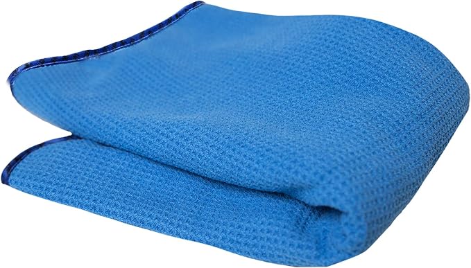 Chemical Guys Waffle Weave Glass Cloth Microfiber Towel, Blue, 24 x 16 | Waffle-weave towel wipes glass, mirrors and windows streak-free, scratch-safe for cars, trucks and home
