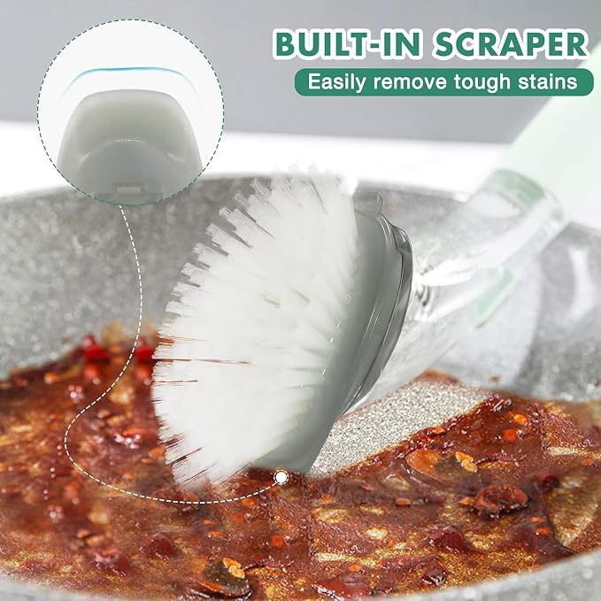 Soap Dispensing Dish Brush Refills, 6 Pack Dish Brush Replacement Head for Steel Soap Dispensing Dish Brush