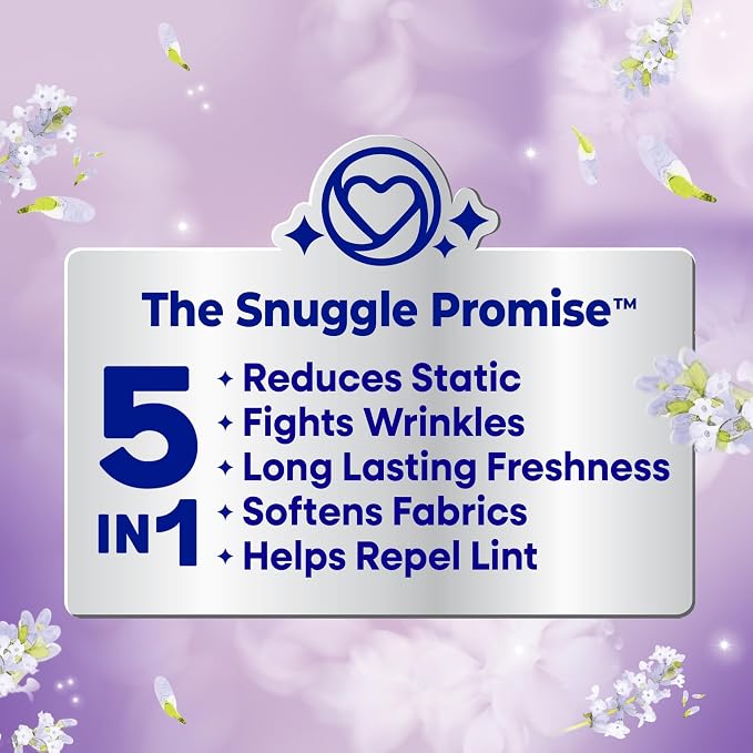 Snuggle Fabric Softener Dryer Sheets, Lavender Breeze Soothing Comfort, 230 Ct,Long-Lasting Clean Scent, Softens Fabric,Reduces Static, Fights Wrinkles, Helps Repel Lint & Pet Hair,HE Safe,(Pack of 2)