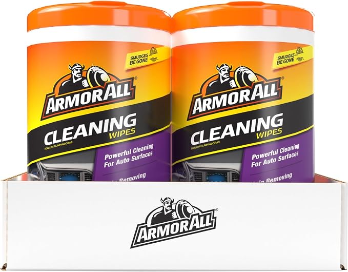 Armor All Car Cleaning Wipes, 90 Count Canister, Car Wipes | Lint-free car dashboard cleaner for dashboards, vinyl, clear plastics, carpet and fabric; not for glass or leather