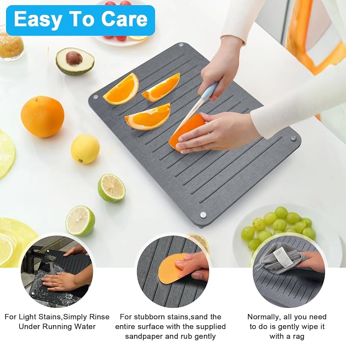 3Pcs Nesting Stone Drying Mat for Kitchen Counter, Quick Drying Stone Dish Drying Mat with Non-Slip Feet, Super Absorbent Heat Resistant Diatomaceous Earth Dish Drying Mat for Dishes, Bottles-Linear