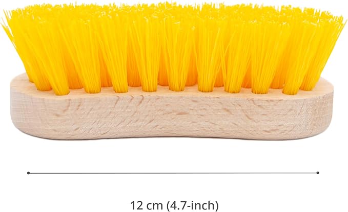 Stiff Bristle Brush - Scrub Brush for Deep Cleaning, Hand Brush with Hard Bristles, Utility Nylon Brush for Indoor and Outdoor, Wooden Boot Hand Scrubber, Scrubbing Brush Heavy Duty