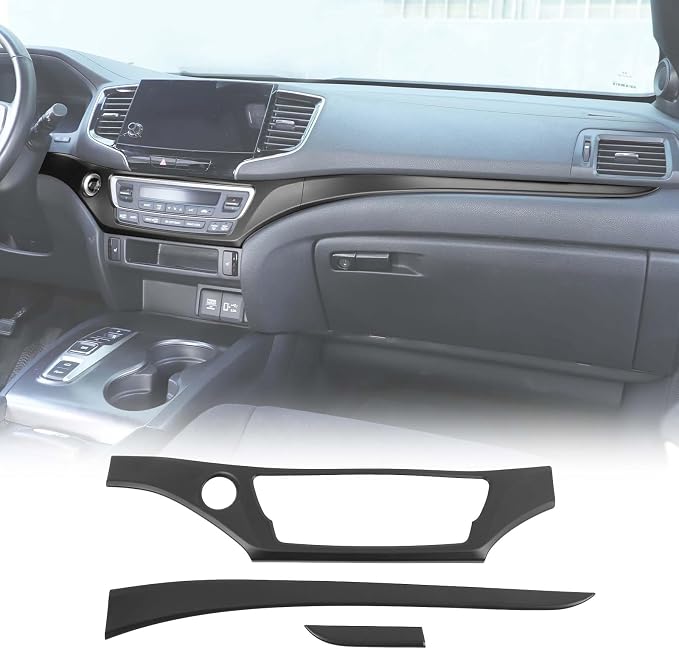 Center Console Dashboard Panel Strip Trim for Honda Pilot 2016-2022 Interior Decorative Cover Protector Accessories Anti Scratch ABS Material (Matte Black)