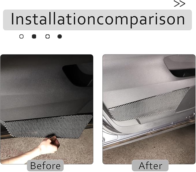 Door Anti-Kick Pad Stickers for Honda Pilot 2016-2022/Ridgeline 2017-2023/Passport 2019-2023, Inner Car Door Anti-Collision Mat, Interior Door Trim Panel, Carbon Fiber (Rear Door Trim Panel Sticker)