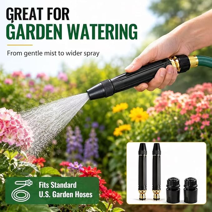 Powerful High-Pressure Water Gun for Car Cleaning, Home Portable Handheld | 2Pcs adjustable jet for . Leak-proof design with tight seal, durable for car washing, garden watering and outdoor cleaning.