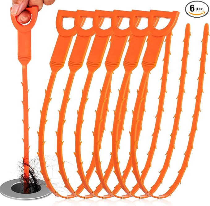 Drain Clog Remover, Effective Drain Snake Hair Drain Clog Remover, Ideal Drain Cleaner For Sinks, Showers, And Tubs - Flexible And Durable 6Pack 20inch Length For Easy Use.