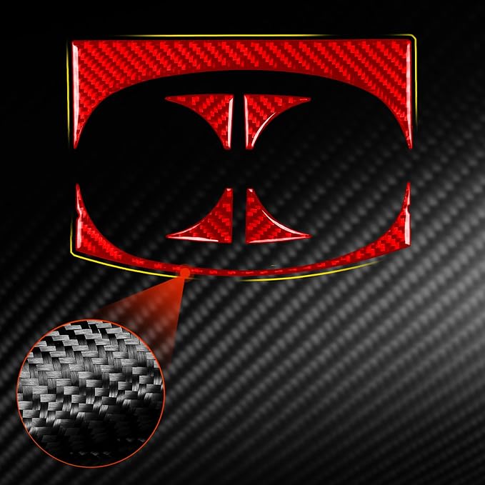 Gear Shift Surround Trim Fit for Chrysler 300/300C/300S 2011-2023 | for Limited Touring Base | Real Carbon Fiber | Trim Central Console Gear Shift Box | Anti-scratch | Self-adhesive | Red