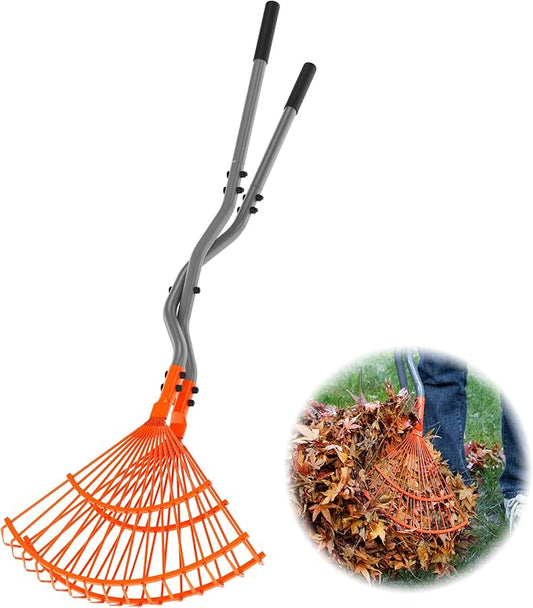 Walensee Leaf Grabber Rake, Long Handle Yard Debris Collector for Lawn | Scoop Leaves, Grass Clippings And Yard Debris Without Bending Or Touching. Steel Claws Secure Waste For Quick Cleanup.