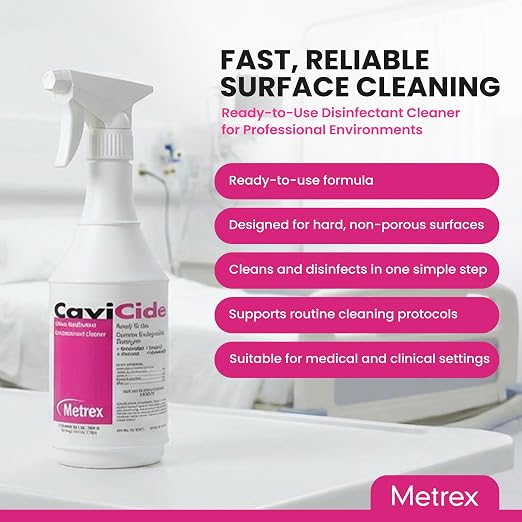 Metrex CaviCide Surface Disinfectant Cleaner Spray, 24 Oz – Ready-to-Use Disinfecting Spray, All Purpose Cleaner & Decontaminant for Medical, Clinical, Lab & Patient Care Areas – Original Version