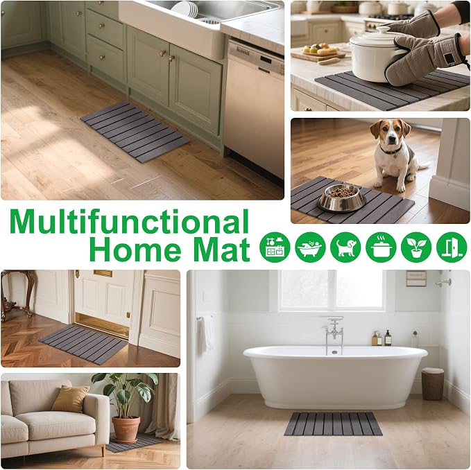 cuomaop Stone Drying Mat for Kitchen Counter Large, Foldable Quick Dry Diatomaceous Earth Mat for Dishes Bottles Cups, Absorbent Collapsible Stone Dish Drying Mat for Countertop Bathroom 23" x 15.3"