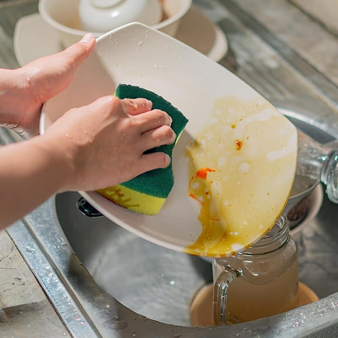 300 Pack Kitchen Cleaning Sponges, Eco Non-Scratch for Dish,Scrub Sponges.