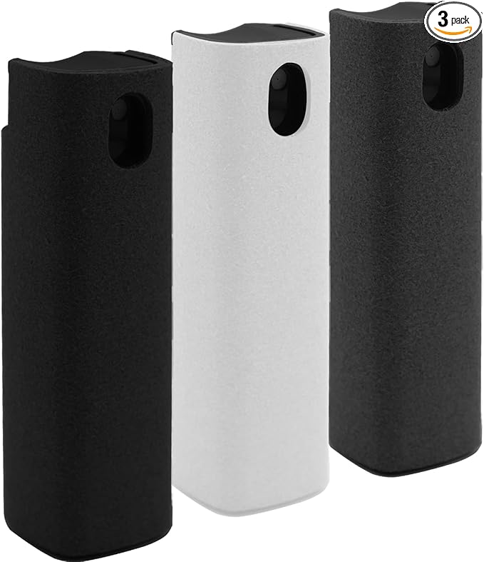 Car Screen Cleaner Spray and Wipe for Women, Cell Phone Touchscreen Cleaning Wiper Kit Accessories for MacBook Display iPad iPhone Mac Laptop Computer Monitor TV Screens, Black Grey White