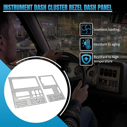 Billet Dash Bezel Kit for 1988-1994 Chevy Silverado GMC Sierra | CNC Aluminum, Polished Finish, Fits OBS GMT400, Gauge Cluster And Radio Trim