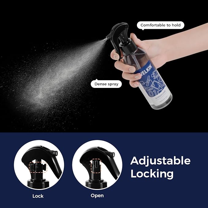 WELKIN Screen Cleaner Kit, 8.5 oz + 8.5 oz Spray & Gel for TV & Phone | Dual Formula Cleaning, Streak-Free Performance, Spray & Gel Options for Screens, Includes 1 Microfiber Cloth & 1 Glass Wipe