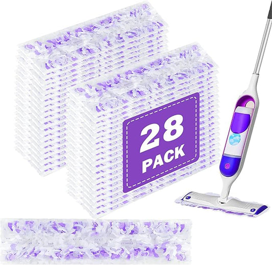 28 Count Thickened Disposable Power Mop Pads Refills for Swiffer PowerMop | Multi-Surface Mopping Pad Disposable Replacement Mop Pads Compatible with Swiffer PowerMop,Safe on All Finished Floors