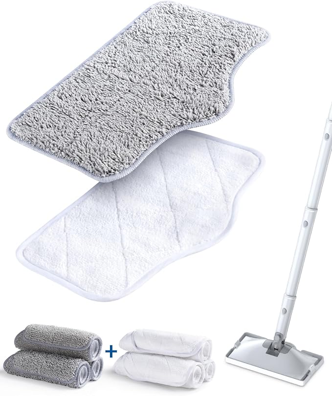 LABIGO 6 Pack Steam Mop Replacement Pads for Multi-Surface Cleaning | Machine Washable Reusable Microfiber Cloths, Compatible With Steamer Mop for Cleaning Floors and Carpets