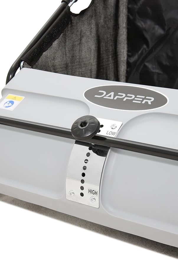 Dapper Supply 26-Inch Push Lawn Sweeper, Grass, Lawn and Leaf Cleanup Collector with Large 7 cu. ft. Hopper Bag, and Dual Spinning Brushes, Grey