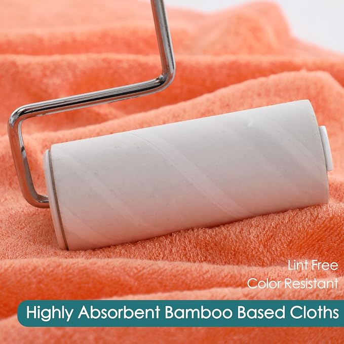 Wash Cloths 6 Pack,Face Towel for Sensitive Skin,13''x13'',White+Orange | 100% Viscose,Women Makeup Removal,Extra Soft,Gently Wash Face & Body,Fast Dry,Hanging Loop,Face Cleansing,Bathroom,Travel Use