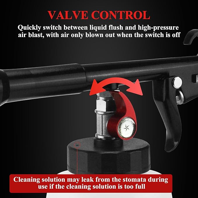 HANDY Tornado Air Cleaning Gun Powerful Air Blast for Dust & Dirt Removal | Car Blow Gun 80-160PSI High Pressure 2 Nozzles Surface Cleaning Tool