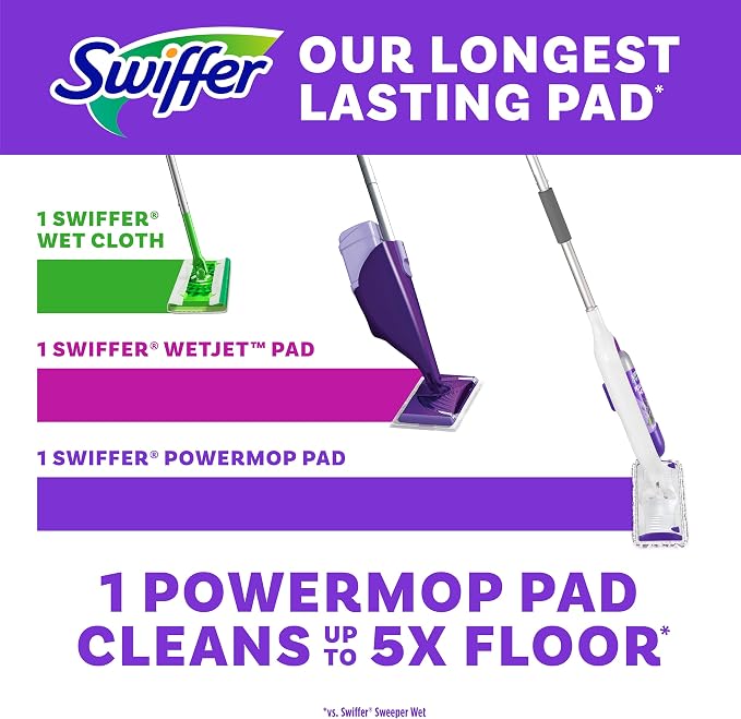 Swiffer PowerMop Multi-Surface Mopping Pad Refills,Made by Swiffer,for Floor Cleaning,11 Count (Pack of 2)