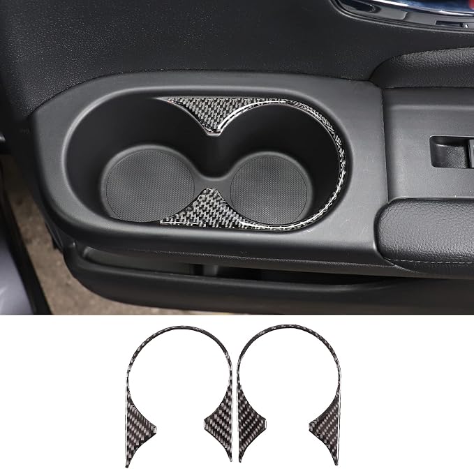 Door Armrest Panel Cup Holder Trim Frame Sticker for Honda Pilot 2016-2022/Ridgeline 2017-2023/Passport 2019-2023, Door Armrest Trim Cover (2rd Row Door Cupholder Trim Frame)
