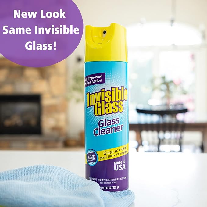 Invisible Glass 91160-3PK Premium Aerosol Glass and Window Foaming Cleaner Spray – Cleans Glass, Windows, Mirrors, Shower Doors, and More – Streak-Free, Ammonia-Free, Tint-Safe – 19 oz (Pack of 3)