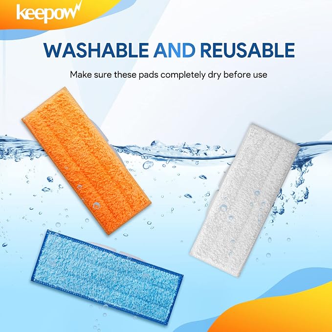 KEEPOW Braava Jet 240 Mop Pads Compatible with irobot Braava Jet 240 241 245 Robot Mop, 2 Wet Mop Pads + 2 Damp Mop Pads + 1 Dry Mop Pads | Reusable Mop Pads Compatible with iRobot Braava Jet 240/241/245 Robot Mop, 2 Wet + 2 Damp + 1 Dry Pads for All F...