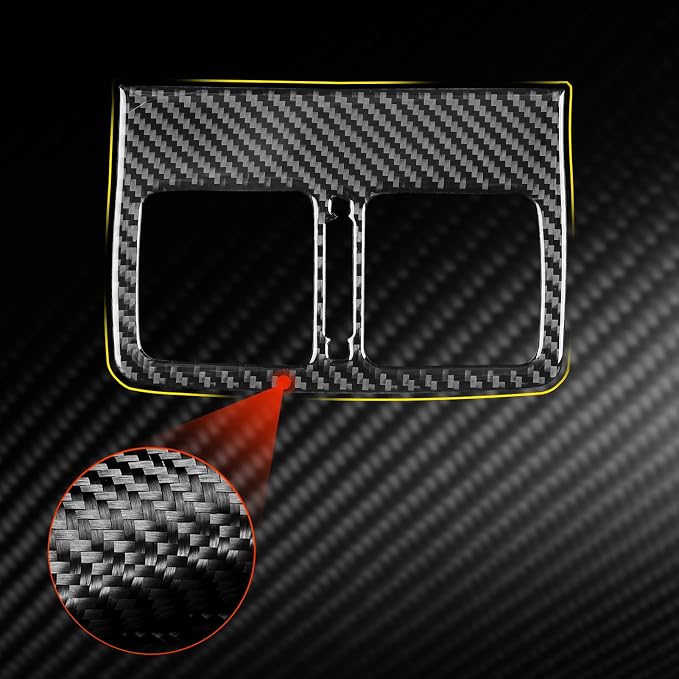 Real Carbon Fiber Trim for Toyota Camry Accessories | for 2012 2013 2014 Rear Row Air Vent Wind Outlet Decoration Panel Sticker Interior Thick Overlay Decal