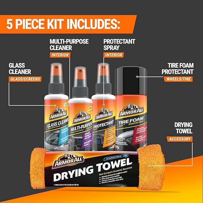 Armor All Car Cleaning Kit, Interior and Exterior, 5-Piece Kit | Armor All Car Cleaning Kit, Interior and Exterior, 5-Piece Kit