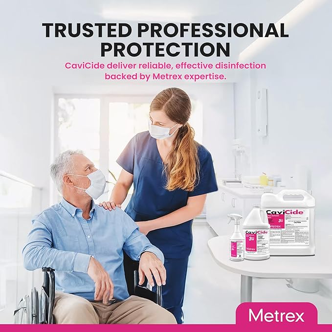 Metrex CaviCide Germicidal Surface Disinfectant Spray – EPA-Registered Quaternary Ammonium Cleaner – Kills Flu Virus, Bacteria & Fungi – Hospital-Grade for Medical & Dental – 24 fl oz, 12-Pack (Case)