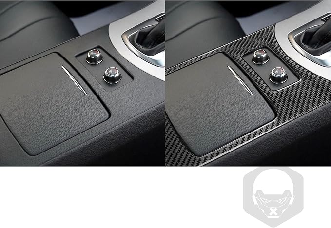 Real Carbon Fiber Trim for Infiniti Accessories | for G35 G37 X 2007 2008 2009 2010 Sedan Coupe Convertible Center Console Cup Holder Interior Thick Overlay Decal