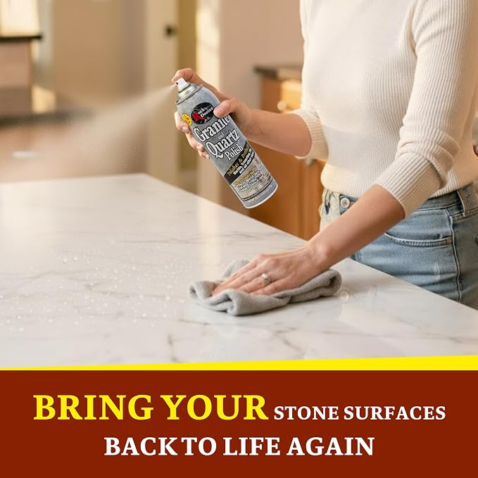 Rock Doctor Granite Polish Spray and Surface,18oz.Can Polish Tile, Marble, Kitchen Countertop, and Natural Stone Surfaces, Radiant Shine Pack of 6