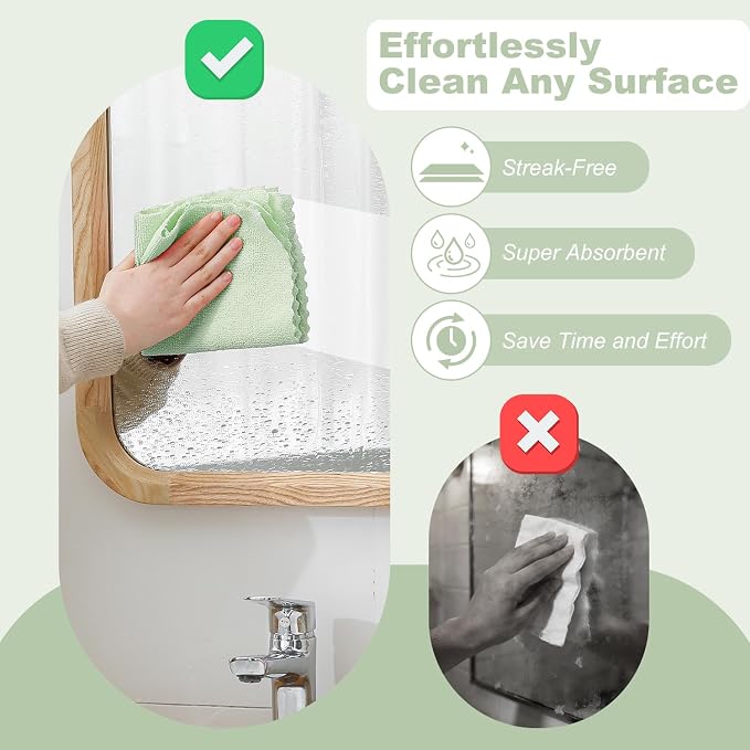 Jessy Home 2 Roll Reusable Paper Towels,100 Sheets Tear Away Microfiber Cleaning Cloth, Lint Free Clean Rags for Kitchen, Dishcloth,Household Cleaning Supplies