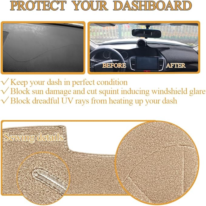 Yiz Dash Cover Mat Pad Fit for Toyota Camry | Custom Dashboard Cover Pad Carpet Protector