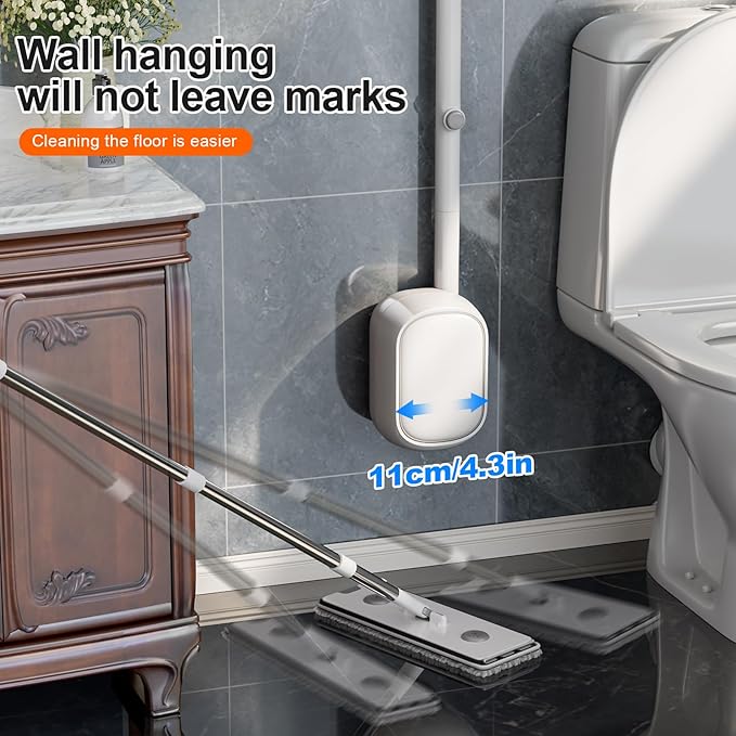 CTIME Disposable Toilet Brush Family Set Includes 60 Brush Heads, a Stylish Brush Handle, an Automatically Opening Replacement Brush Head Storage Box. Suitable for Bathrooms, Toilets and RVs