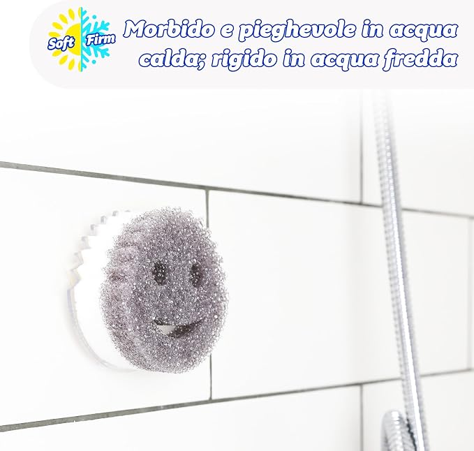 Scrub Daddy Scrub Mommy Style Collection Grey Scrubber Sponge, Dual Sided Cleaning, 1 Count (Pack of 1), SMSTGY