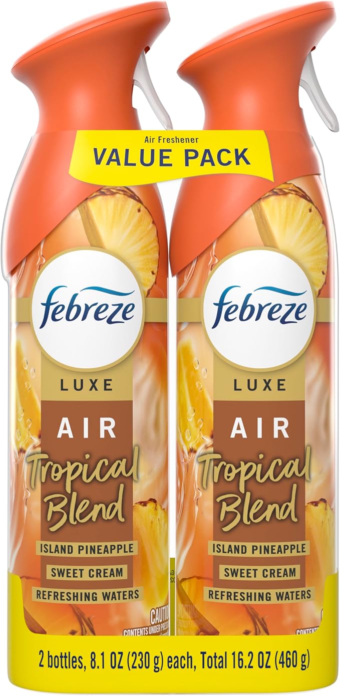 Febreze Air Mist, Air Freshener Spray, Odor Fighting Room Spray, Deodorizer for Home Bathroom Kitchen Office Apartment Dorm Room Classroom, Tropical Blend, 8.1oz, 2ct