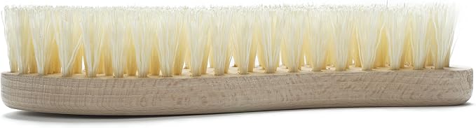 Konex Heavy Duty Scrub Brush - Old-Fashioned Wooden Design, Curved for Bathtubs, Wall and Floor Tiles - S-Shaped for Grime and Mildew Removal (Pack of 2)