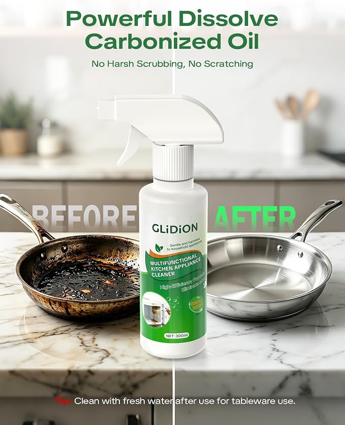 Multifunctional Kitchen Appliance Cleaner, Low-Irritation Degreaser for Oven, Air Fryer, Microwave, Refrigerator & Stove, Non-Corrosive, No Harsh Fumes, with Foam Sprayers, 10.1 Fl Oz*3PCS
