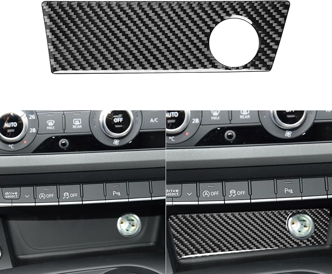 Real Carbon Fiber Trim for Audi Accessories | for B9 A4 S4 A5 S5 2020-2025 / RS5 2021-2025 Cigarette Lighter Panel Interior Thick Overlay Decal