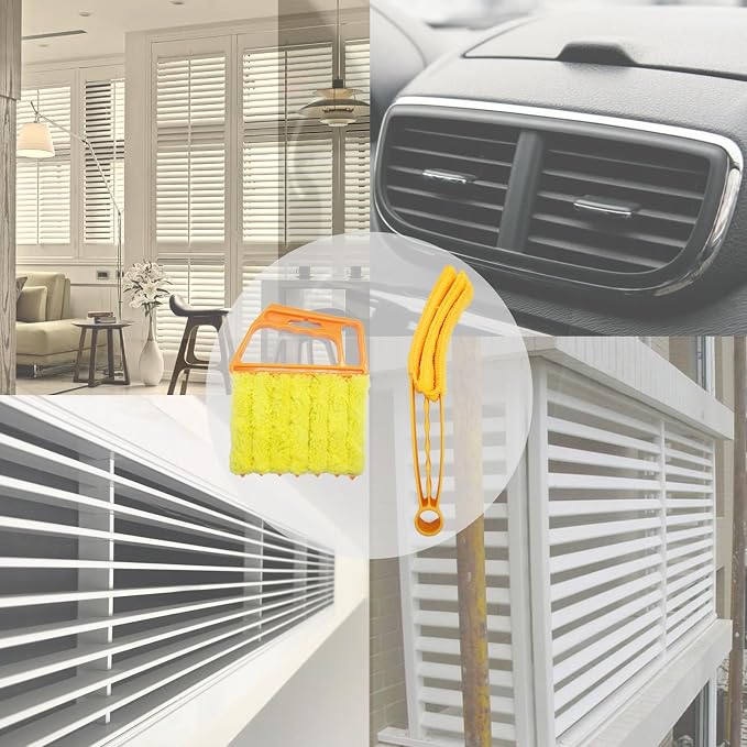 5Pcs Window Blind Cleaning Set, Washable dust Removal Cleaning Tools, air Vent Cleaning Brush, Track Cleaning Brush, dust Removal Cleaning Tools for Blinds, air conditioners, Track, and Fans