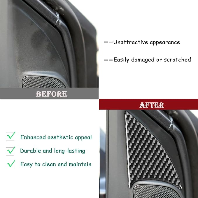 Real Carbon Fiber Trim for Honda CRV Accessories | for CR-V 2012 2013 2014 2015 2016 A-Pillar Inner Cover Sticker Interior Thick Overlay Decal