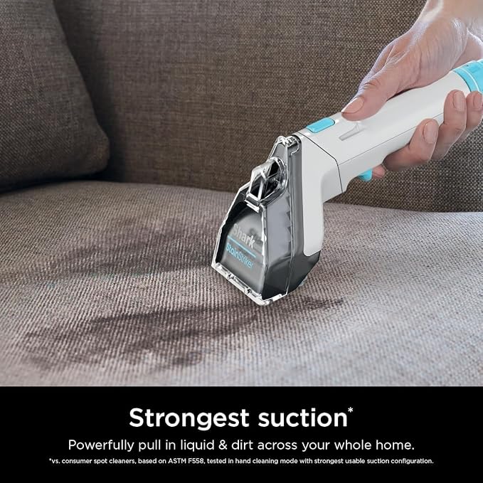 Shark PX201 StainStriker Portable Carpet & Upholstery Cleaner, Spot, Stain, & Odor Eliminator, 3 Attachments, Perfect for Pets, Carpet, Area Rugs, Couches, Upholstery, Cars & More, White (Renewed)