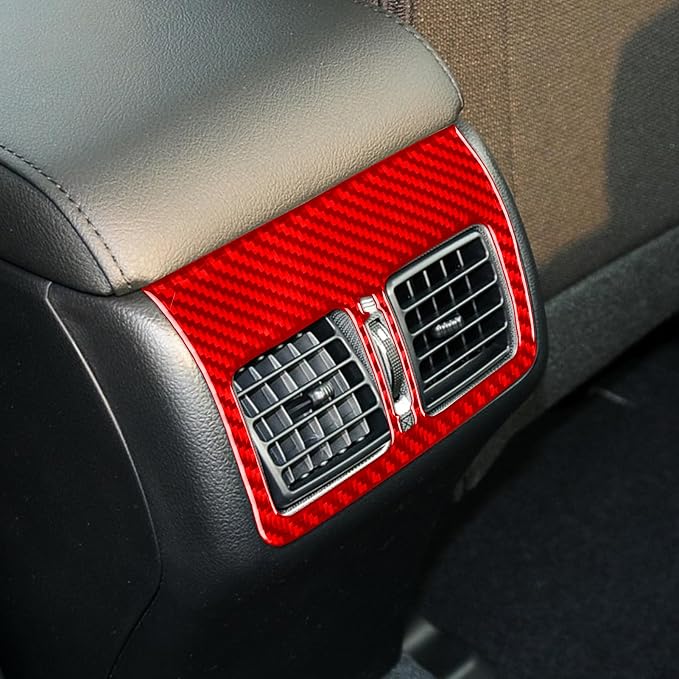 Real Carbon Fiber Trim for Toyota Camry Accessories | for 2012 2013 2014 Rear Row Air Vent Wind Outlet Decoration Panel Interior Thick Overlay Decal