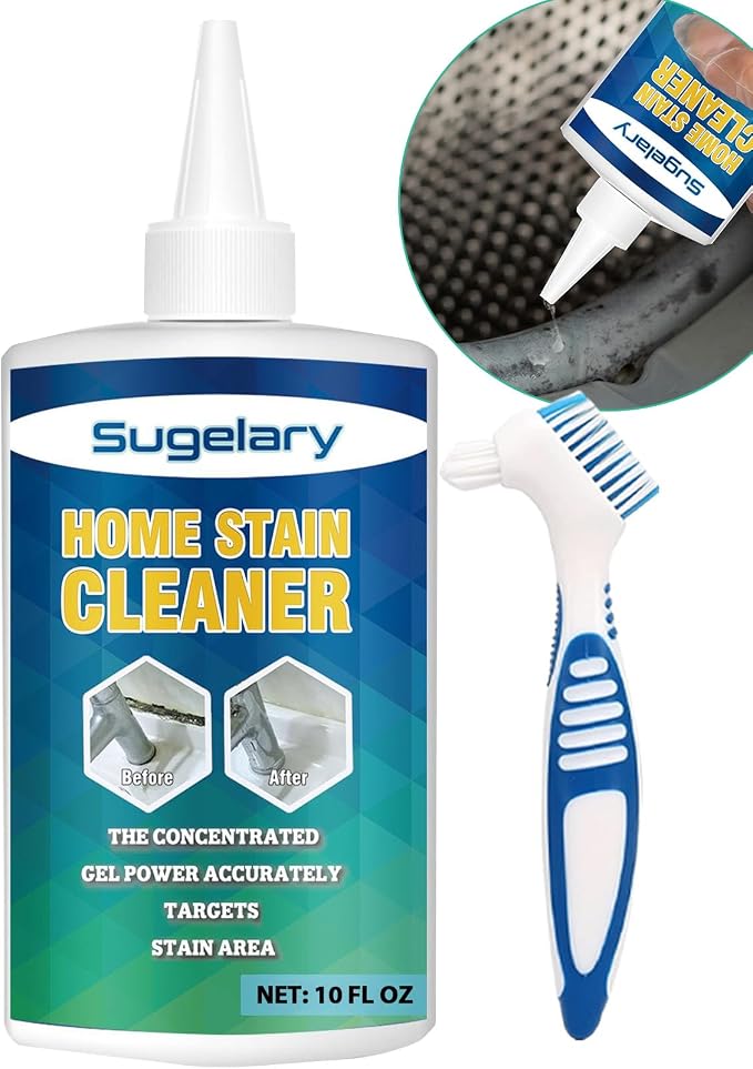 Sugelary Mold Stain Cleaner Gel, 10 fl oz Multi Home Stain Cleaning Gel for Washing Machine Seals, Fridge Gaskets, Tile Grout, Sink and Bathroom Use