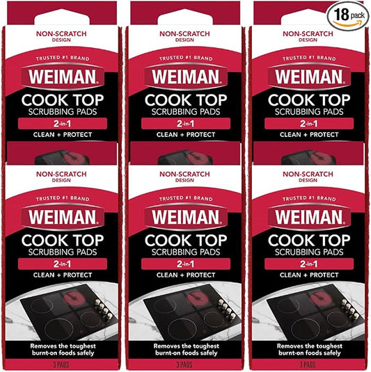 Weiman Products Cook Top Scrubbing Pad, 3 Count, 6 Per Case