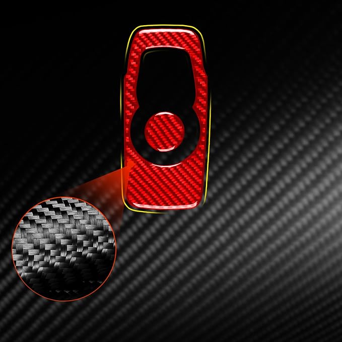 Car Control Gear Shift Knob Sticker Fit for Chrysler 300 2011-2023 | for Chrysler 300 / 300C / 300S / Limited/Touring/Base 2011-2023|Red Real Carbon Fiber|Trim Decals Accessories|Thick Overlay